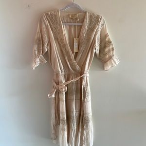 NWT Anthropologie Love The Label ivory beaded dress